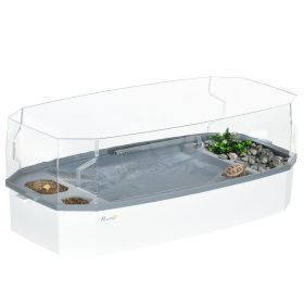 PawHut Turtle Tank Kit with Basking Platform, Water Pump, Filter, Easy Clean Reptile Habitat