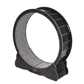 Cat Exercise Wheel 43.3" Large Cat Treadmill Wheel for Indoor Cats Black
