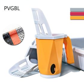 Cat Litter Scoop Integrated Detachable Deep Cat Litter Shovel with Built in Bag Holder,Cat Toilet Clean Tool with 15 Poop Bags (Color: RD with 15 Poop Bags)