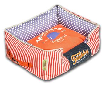 Touchdog Polka-Striped Polo Easy Wash Rectangular Fashion Dog Bed (size: large)